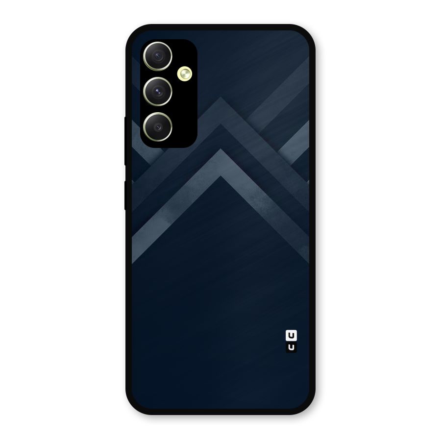 Navy Blue Arrow Metal Back Case for Galaxy A34