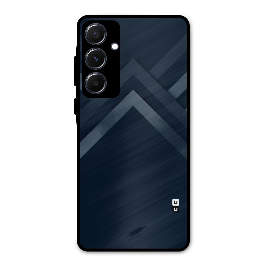 Navy Blue Arrow Metal Back Case for Galaxy A55