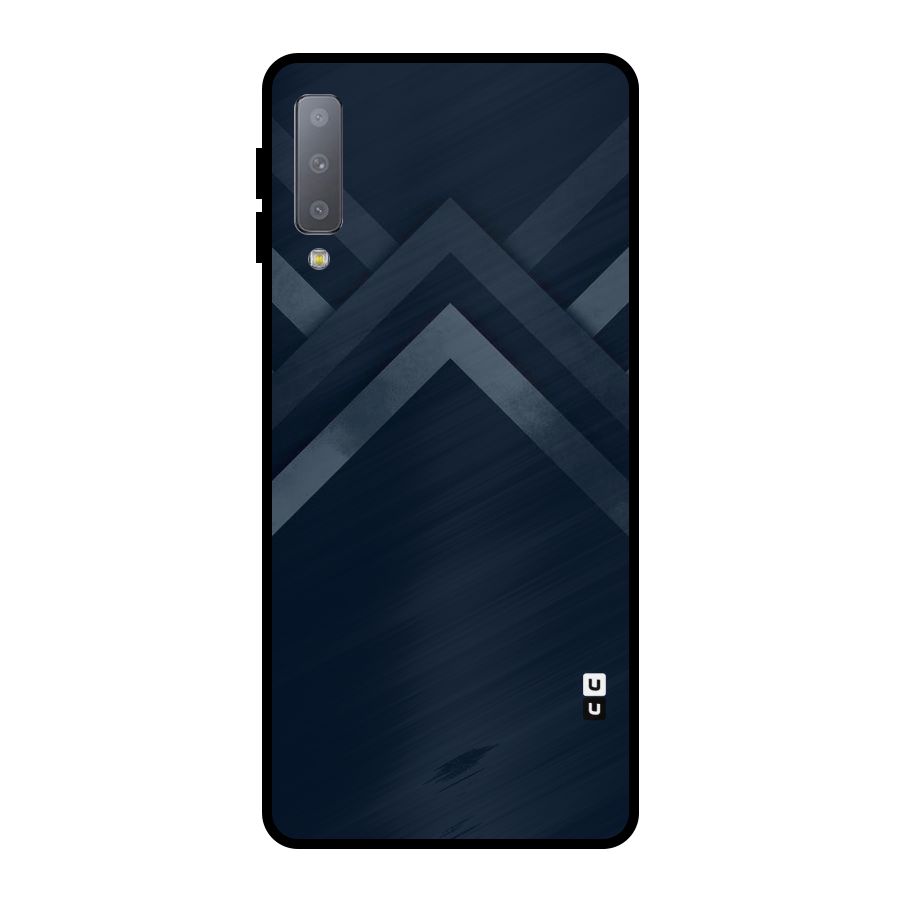Navy Blue Arrow Metal Back Case for Galaxy A7 (2018)