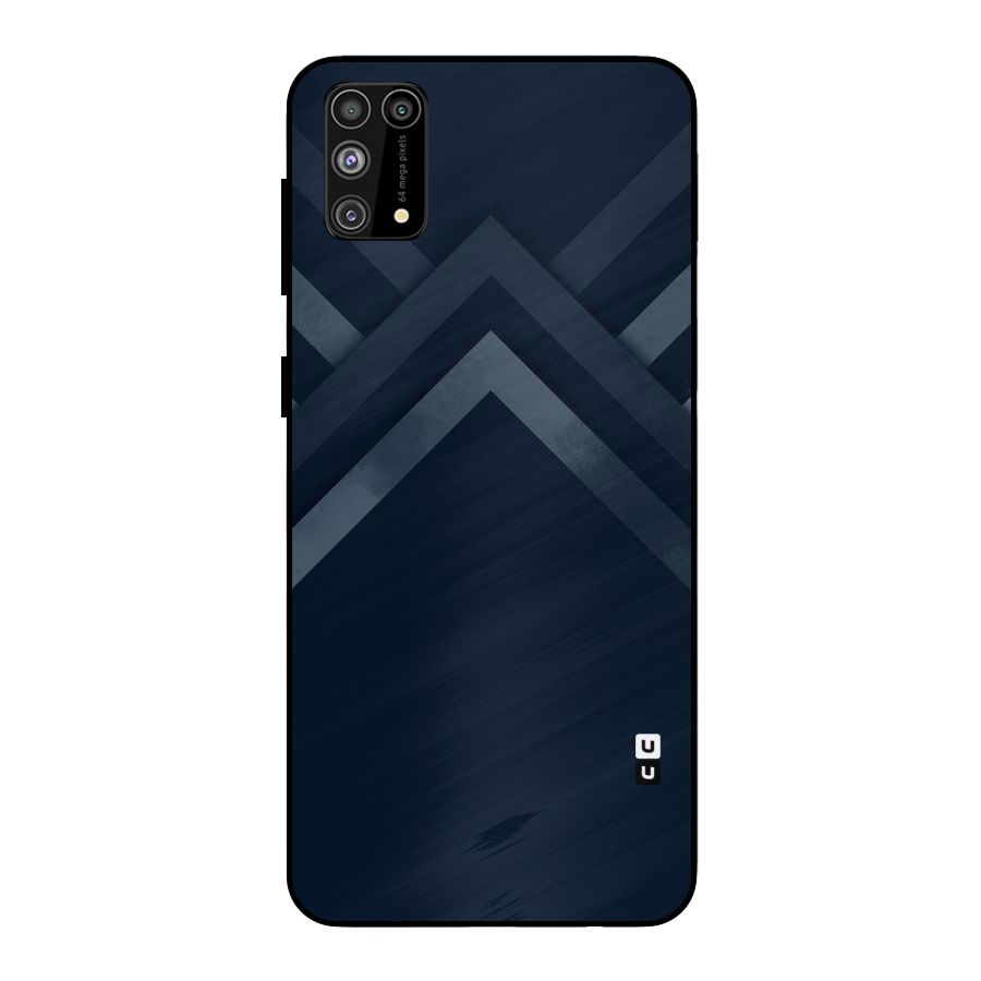 Navy Blue Arrow Metal Back Case for Galaxy F41
