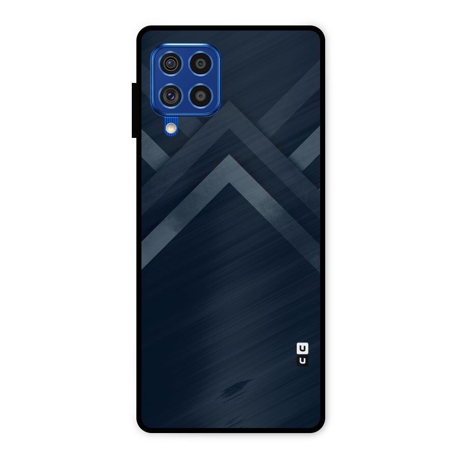 Navy Blue Arrow Metal Back Case for Galaxy F62