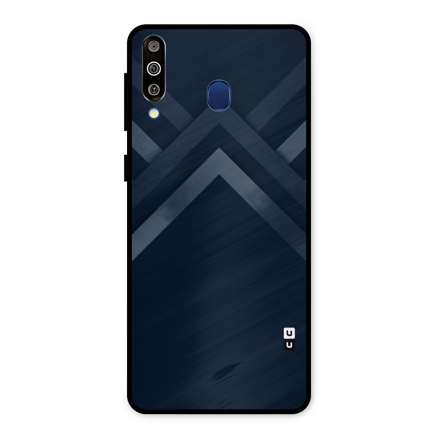 Navy Blue Arrow Metal Back Case for Galaxy M30