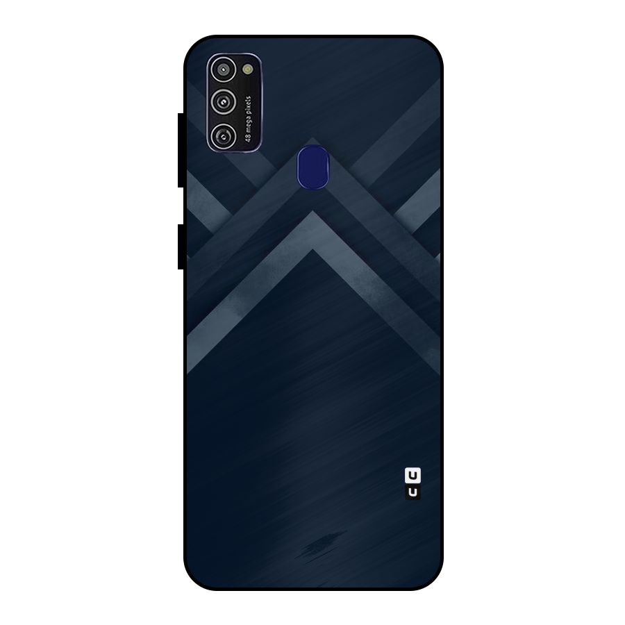 Navy Blue Arrow Metal Back Case for Galaxy M30s