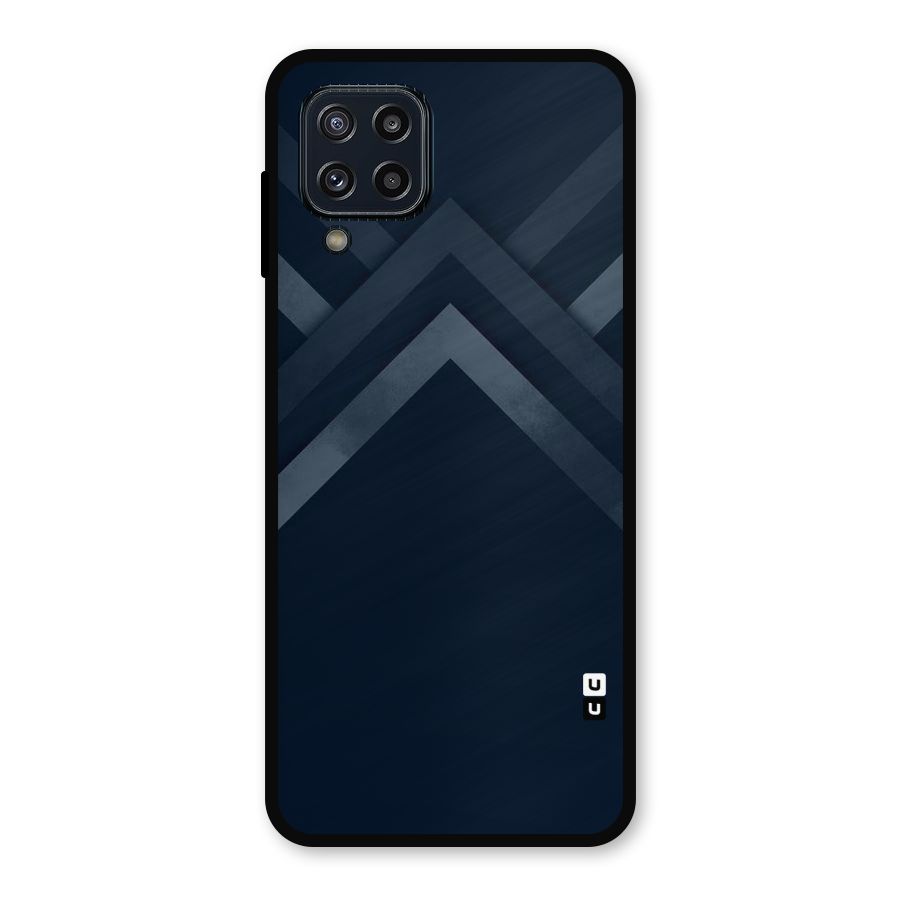 Navy Blue Arrow Metal Back Case for Galaxy M32