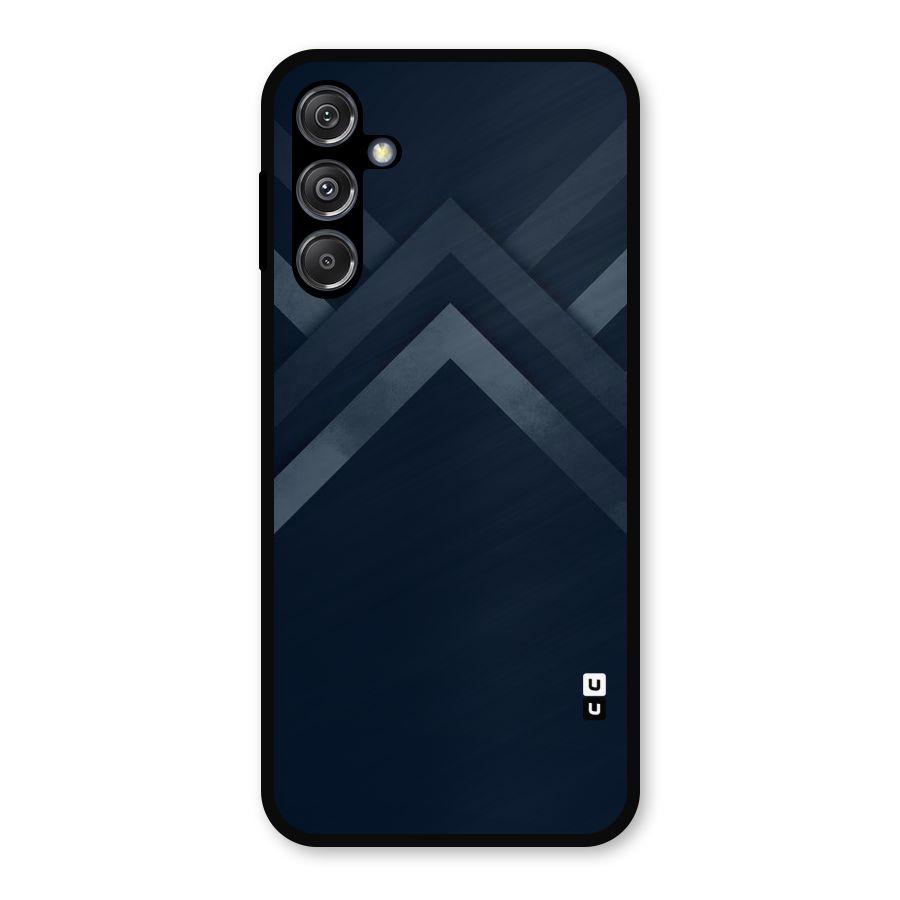 Navy Blue Arrow Metal Back Case for Galaxy M34 5G