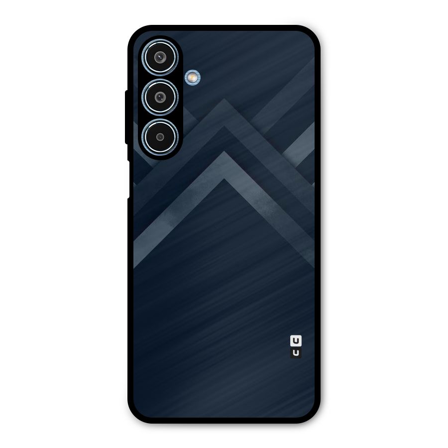 Navy Blue Arrow Metal Back Case for Galaxy M35