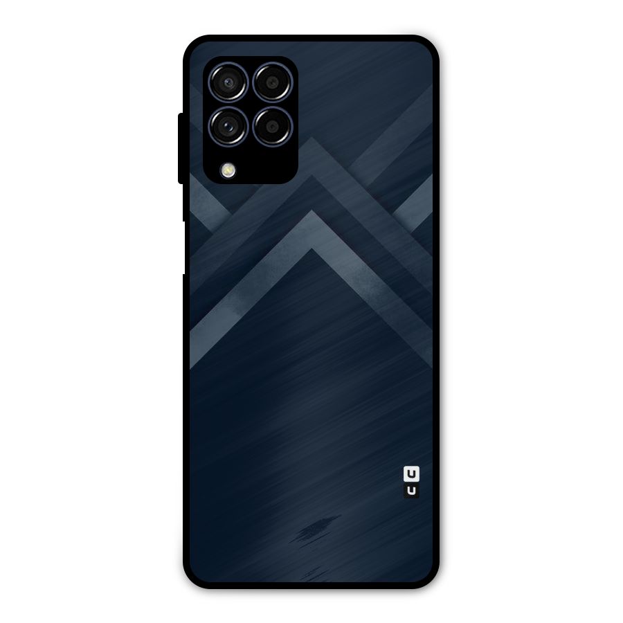 Navy Blue Arrow Metal Back Case for Galaxy M53 5G