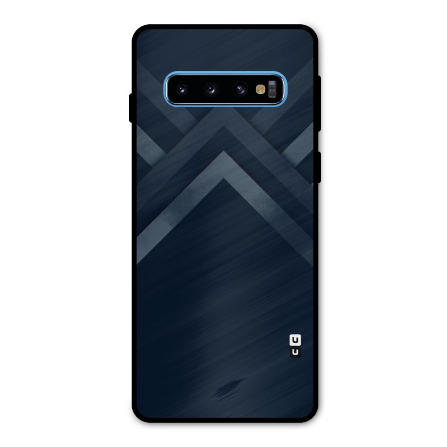 Navy Blue Arrow Metal Back Case for Galaxy S10
