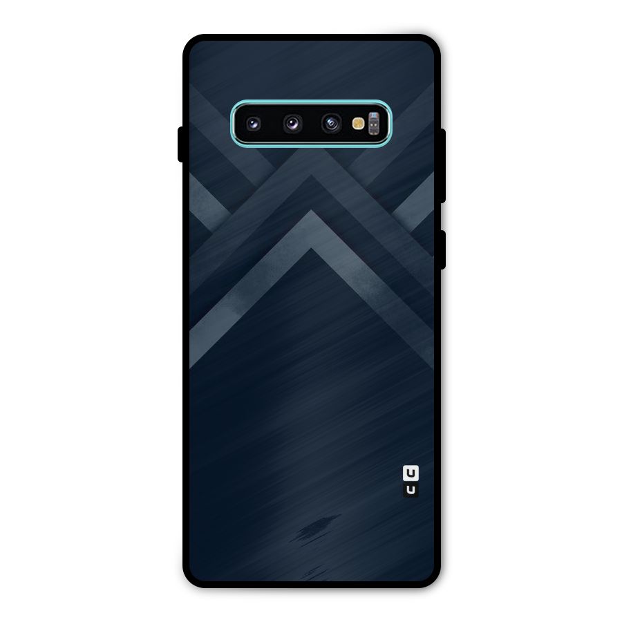 Navy Blue Arrow Metal Back Case for Galaxy S10 Plus