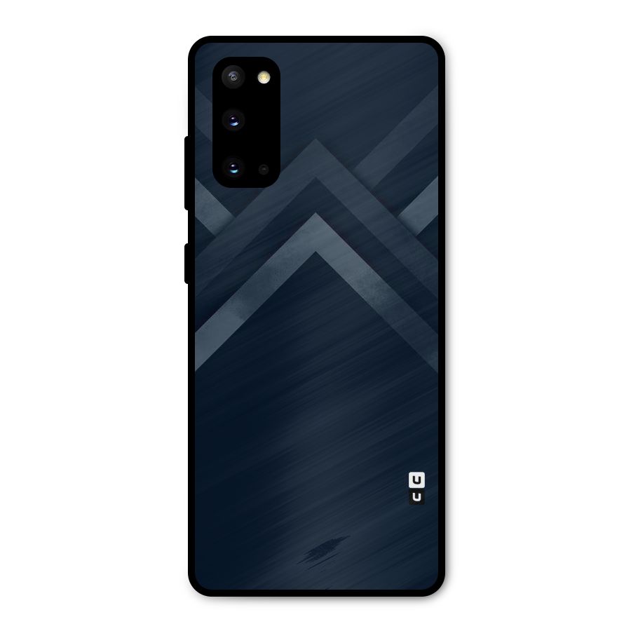 Navy Blue Arrow Metal Back Case for Galaxy S20