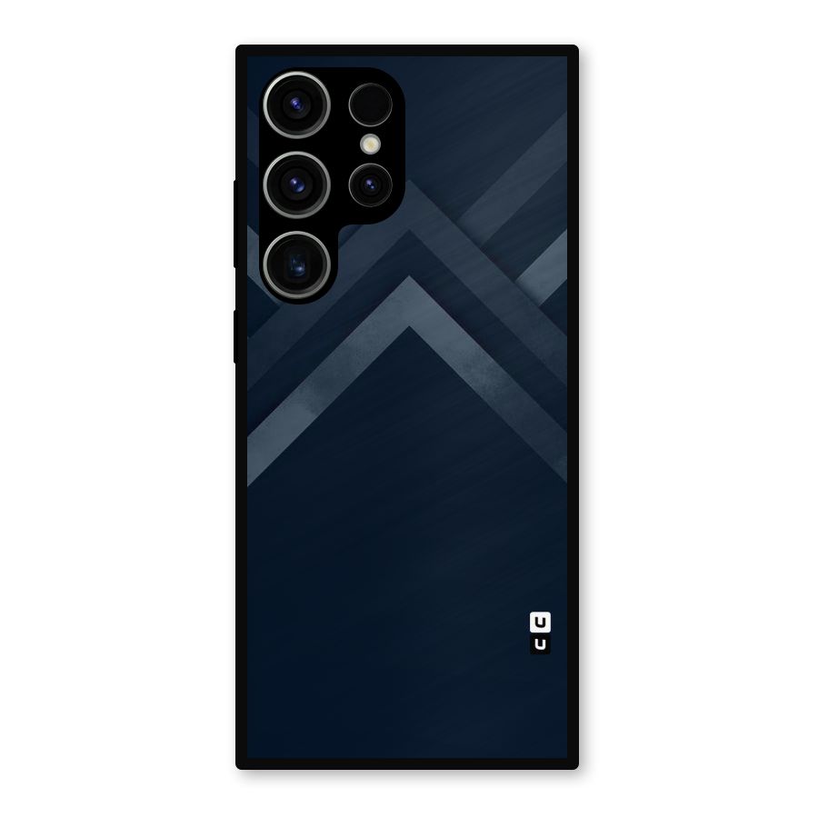 Navy Blue Arrow Metal Back Case for Galaxy S23 Ultra