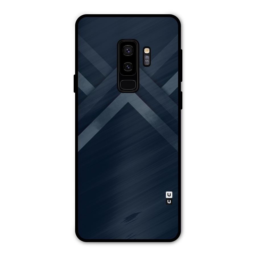 Navy Blue Arrow Metal Back Case for Galaxy S9 Plus