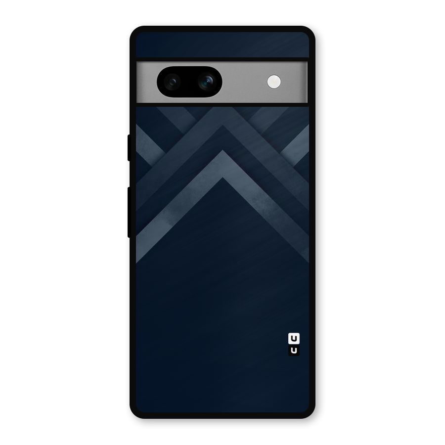 Navy Blue Arrow Metal Back Case for Google Pixel 7a