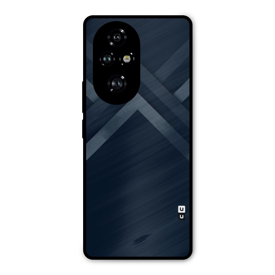 Navy Blue Arrow Metal Back Case for Honor 200 Pro