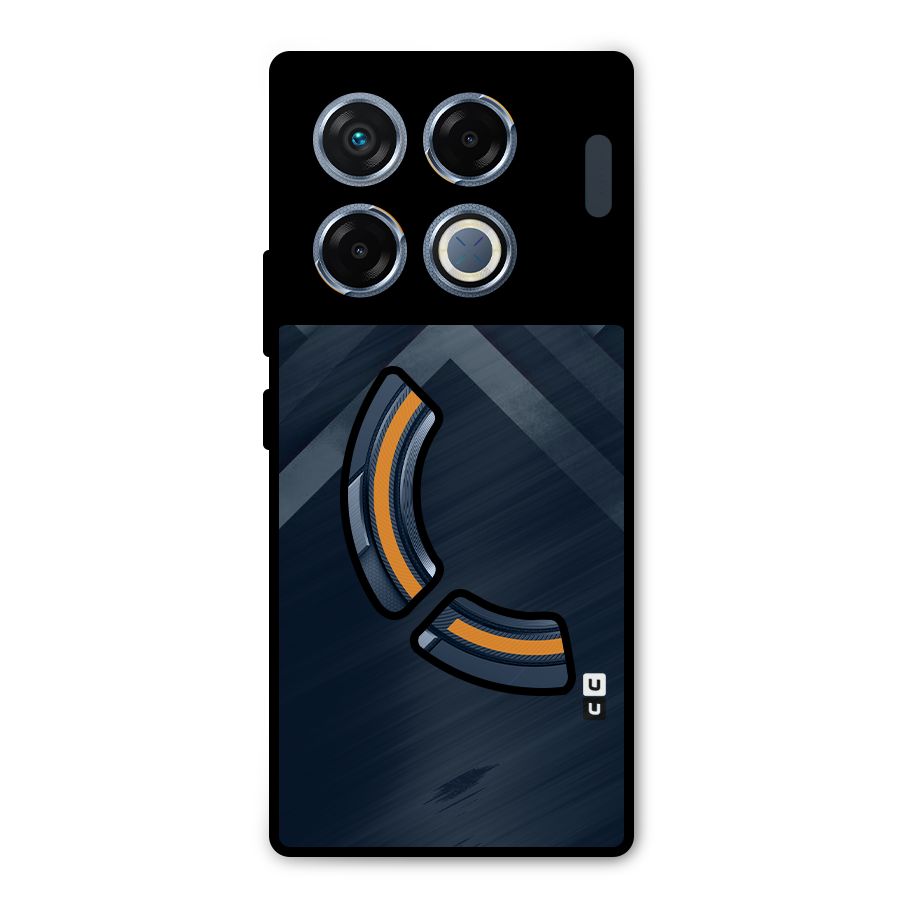 Navy Blue Arrow Metal Back Case for Infinix GT 20 Pro