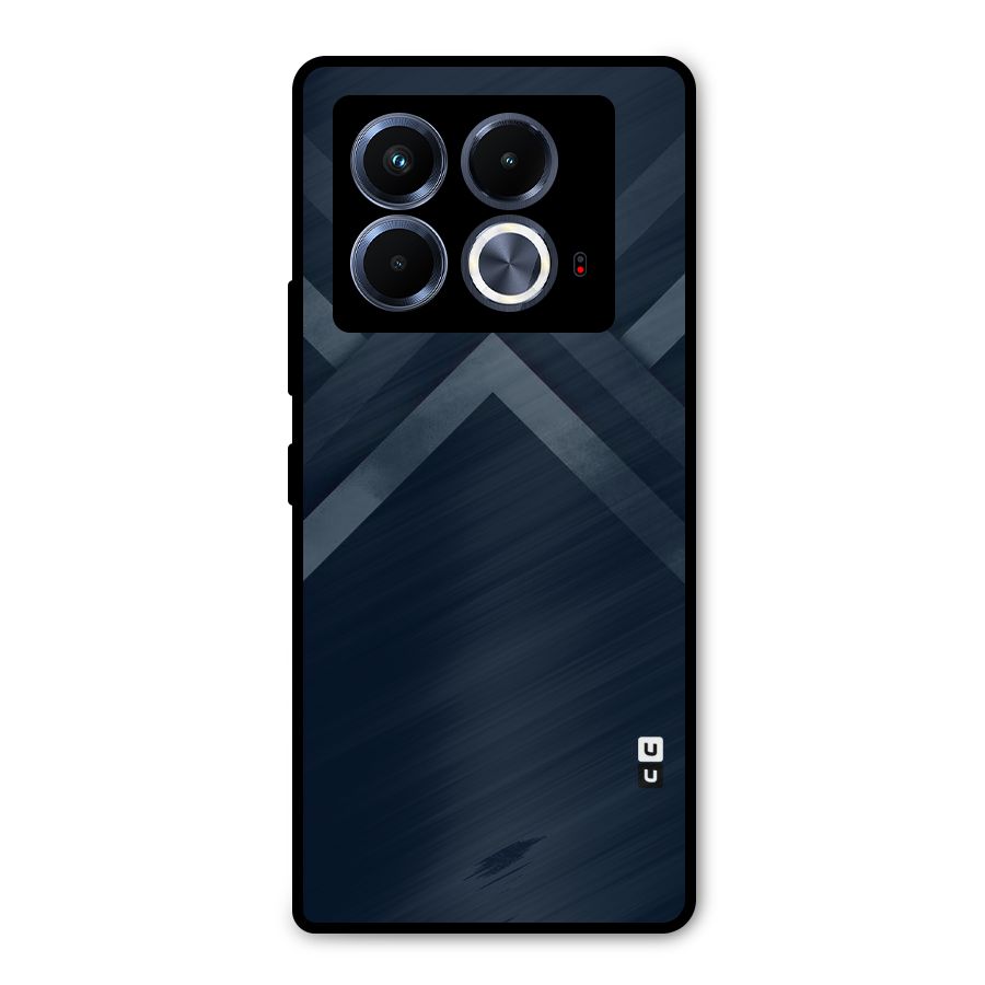 Navy Blue Arrow Metal Back Case for Infinix Note 40 5G