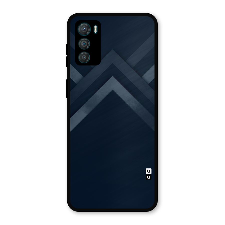 Navy Blue Arrow Metal Back Case for Moto G42