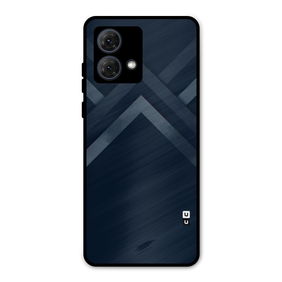 Navy Blue Arrow Metal Back Case for Moto G84