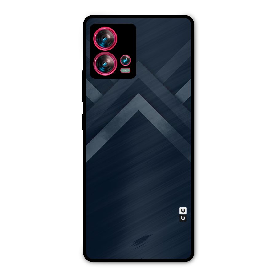 Navy Blue Arrow Metal Back Case for Motorola Edge 30 Fusion