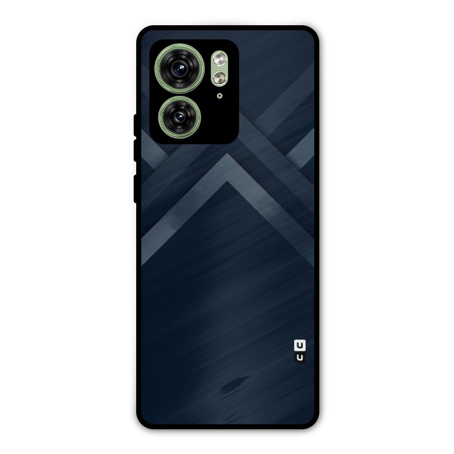 Navy Blue Arrow Metal Back Case for Motorola Edge 40 5G