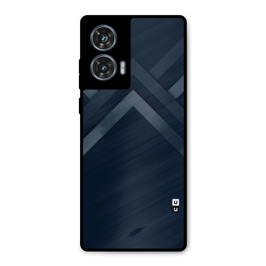 Navy Blue Arrow Metal Back Case for Motorola Edge 50 Fusion