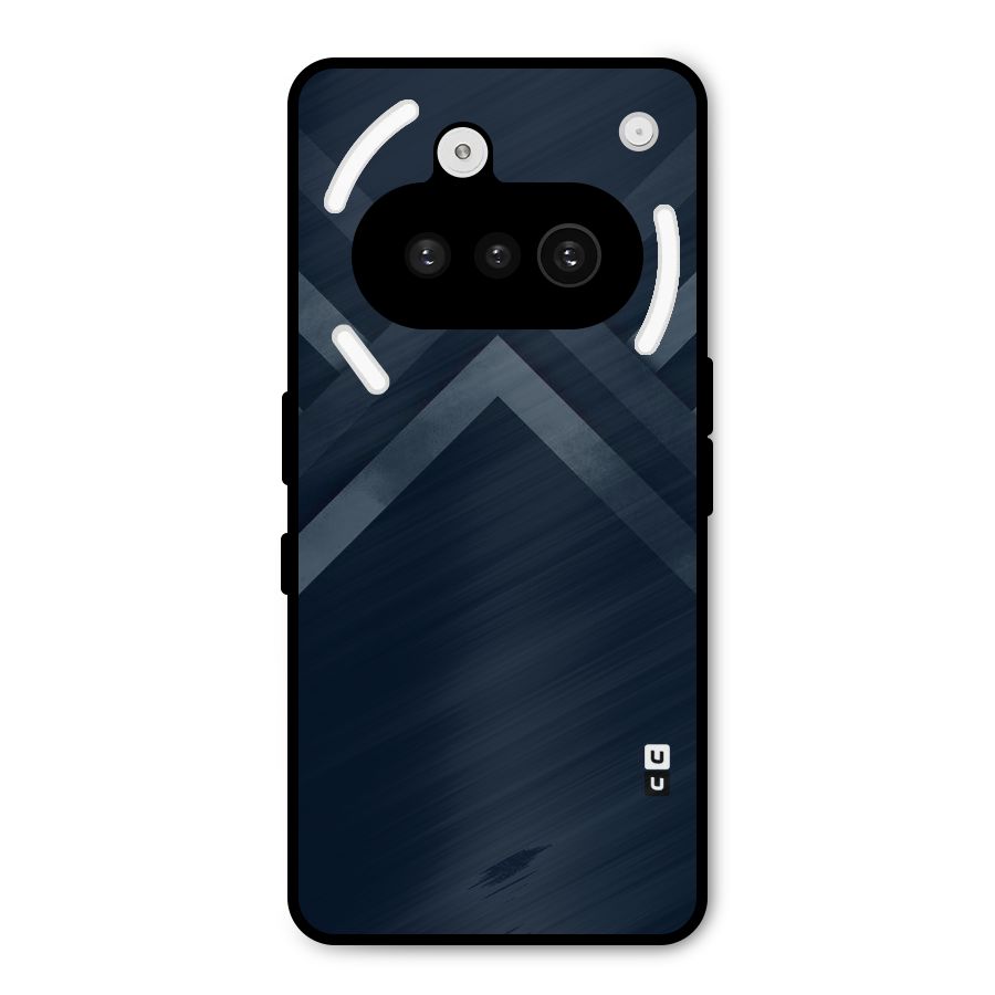 Navy Blue Arrow Metal Back Case for Nothing Phone 3a