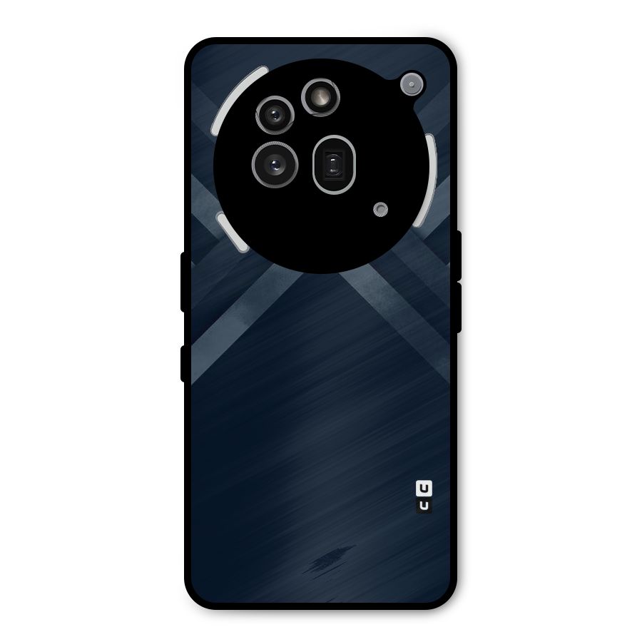 Navy Blue Arrow Metal Back Case for Nothing Phone 3a Pro