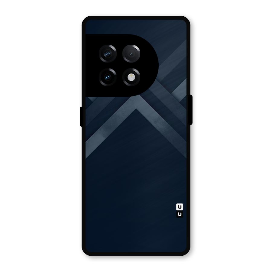 Navy Blue Arrow Metal Back Case for OnePlus 11R