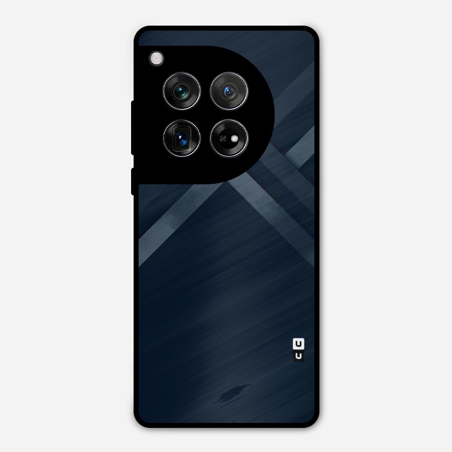 Navy Blue Arrow Metal Back Case for OnePlus 12