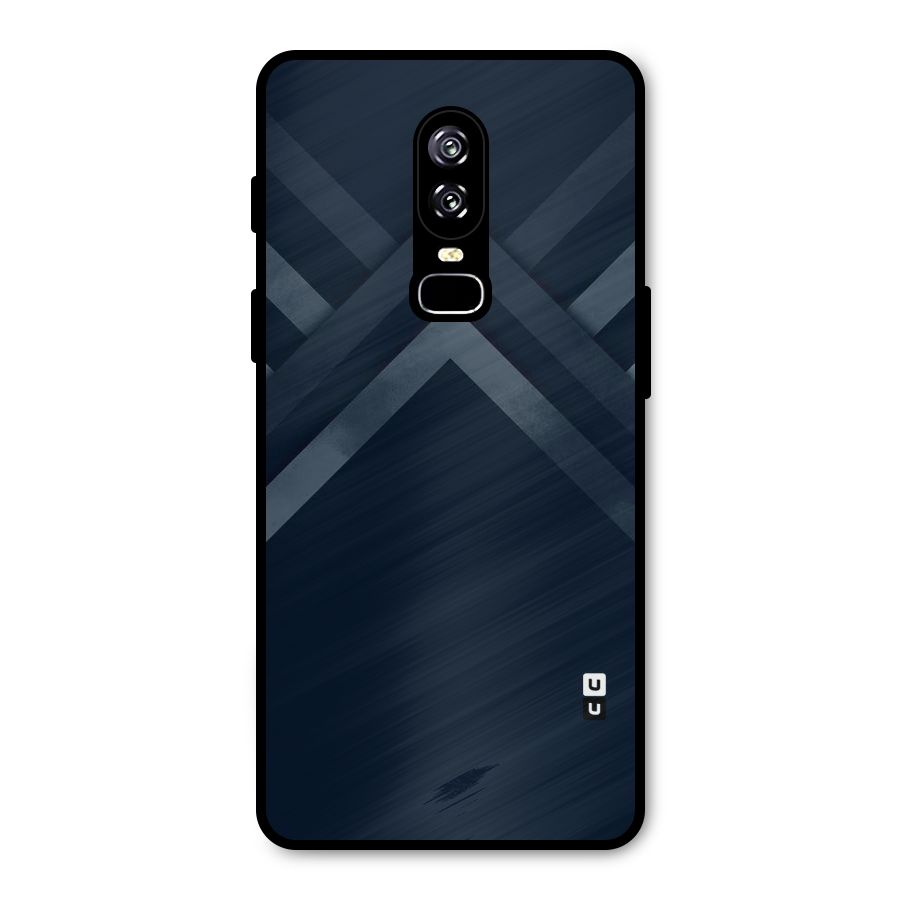 Navy Blue Arrow Metal Back Case for OnePlus 6
