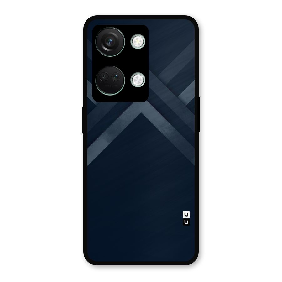 Navy Blue Arrow Metal Back Case for OnePlus Nord 3