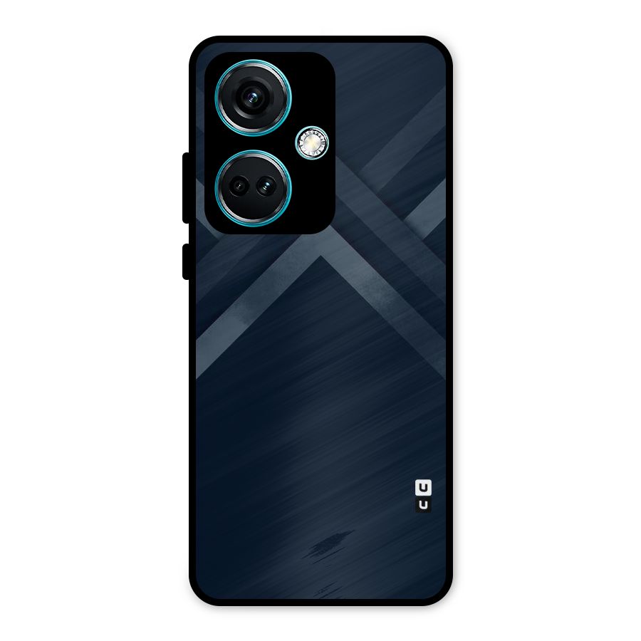 Navy Blue Arrow Metal Back Case for OnePlus Nord CE 3 5G