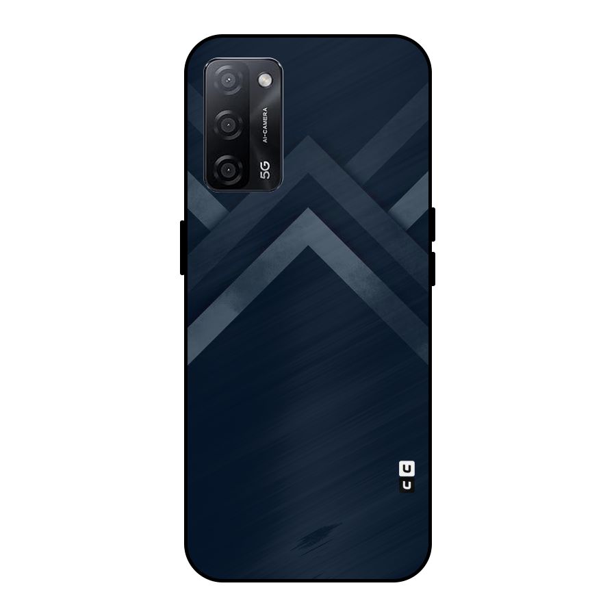 Navy Blue Arrow Metal Back Case for Oppo A53s 5G