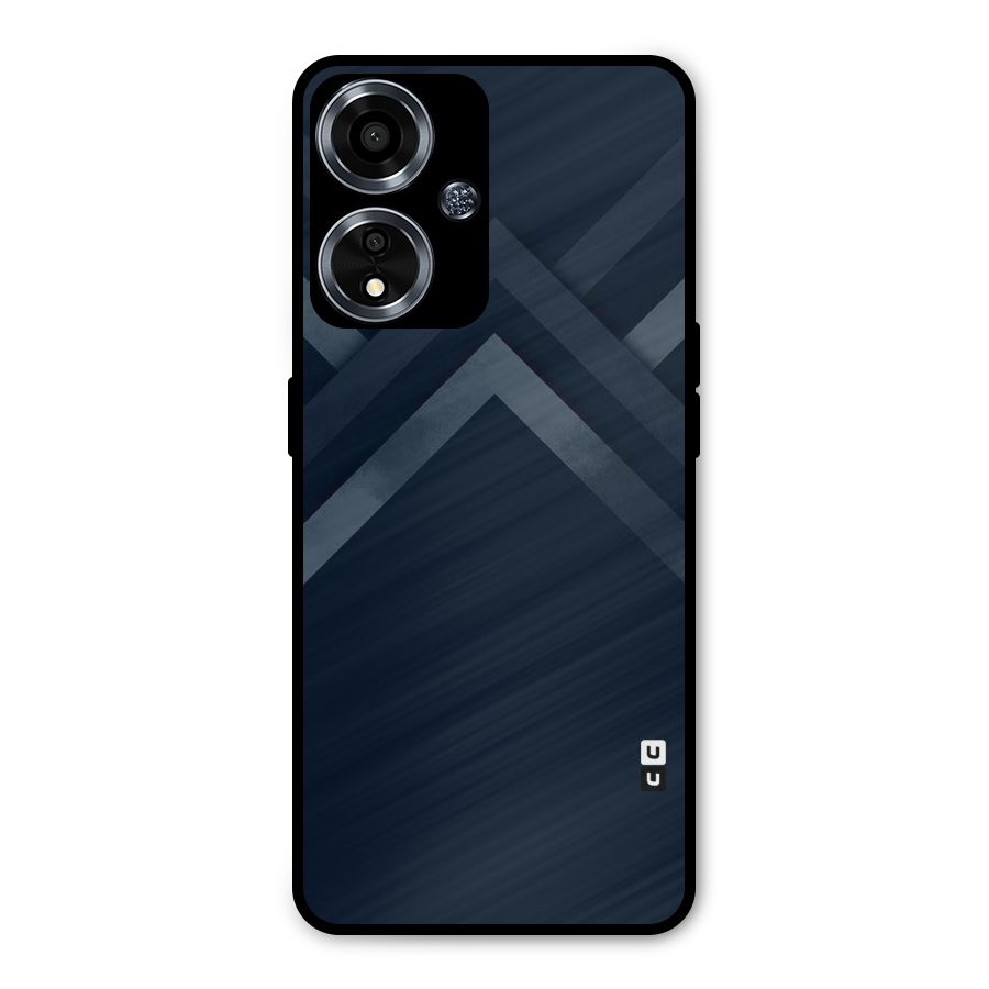 Navy Blue Arrow Metal Back Case for Oppo A59