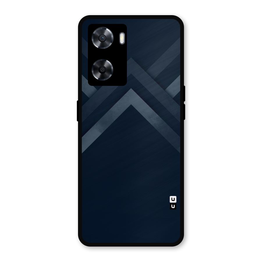 Navy Blue Arrow Metal Back Case for Oppo A77