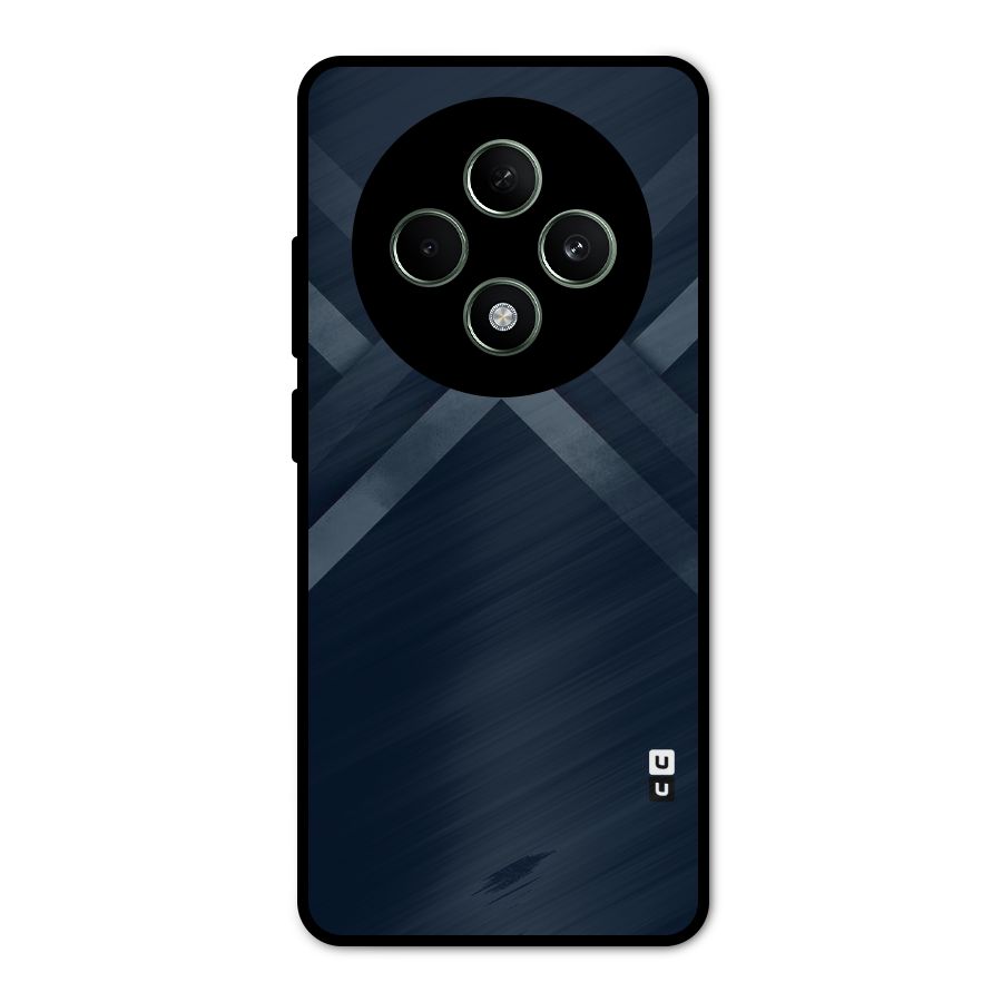 Navy Blue Arrow Metal Back Case for Oppo F27