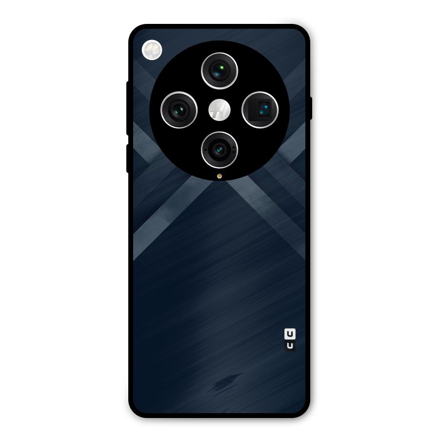 Navy Blue Arrow Metal Back Case for Oppo Find X8 Pro