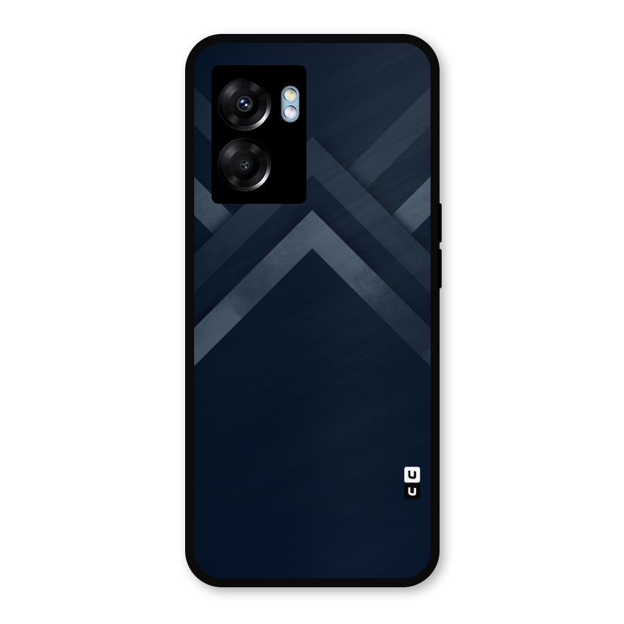 Navy Blue Arrow Metal Back Case for Oppo K10 (5G)