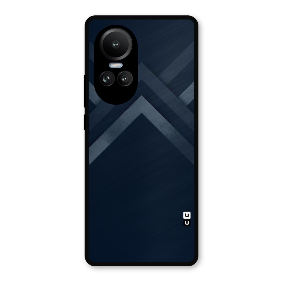 Navy Blue Arrow Metal Back Case for Oppo Reno10