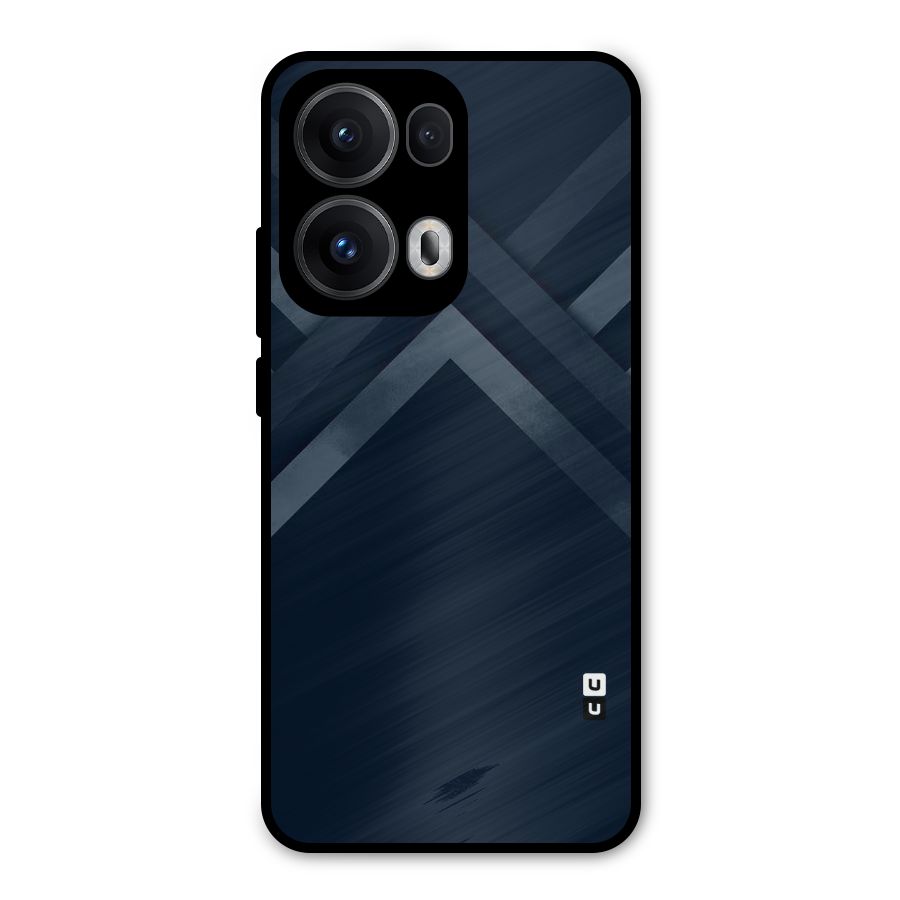 Navy Blue Arrow Metal Back Case for Oppo Reno13 Pro