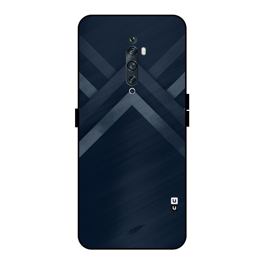 Navy Blue Arrow Metal Back Case for Oppo Reno2 F