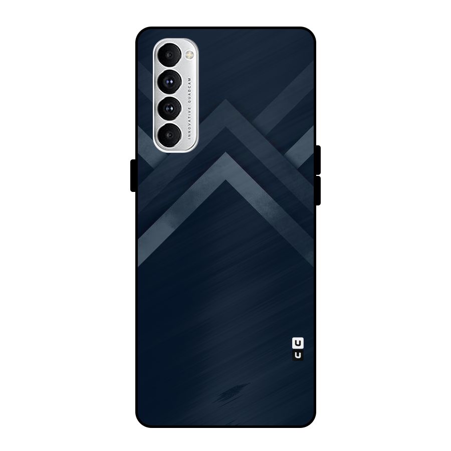 Navy Blue Arrow Metal Back Case for Oppo Reno4 Pro