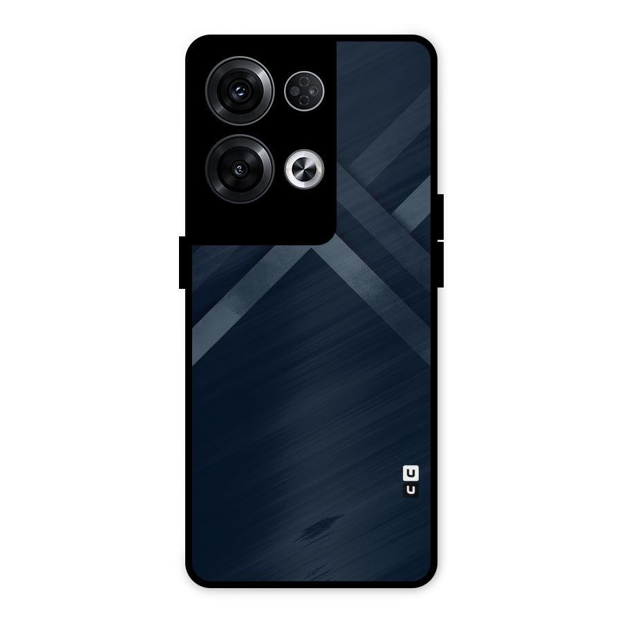 Navy Blue Arrow Metal Back Case for Oppo Reno8 Pro 5G