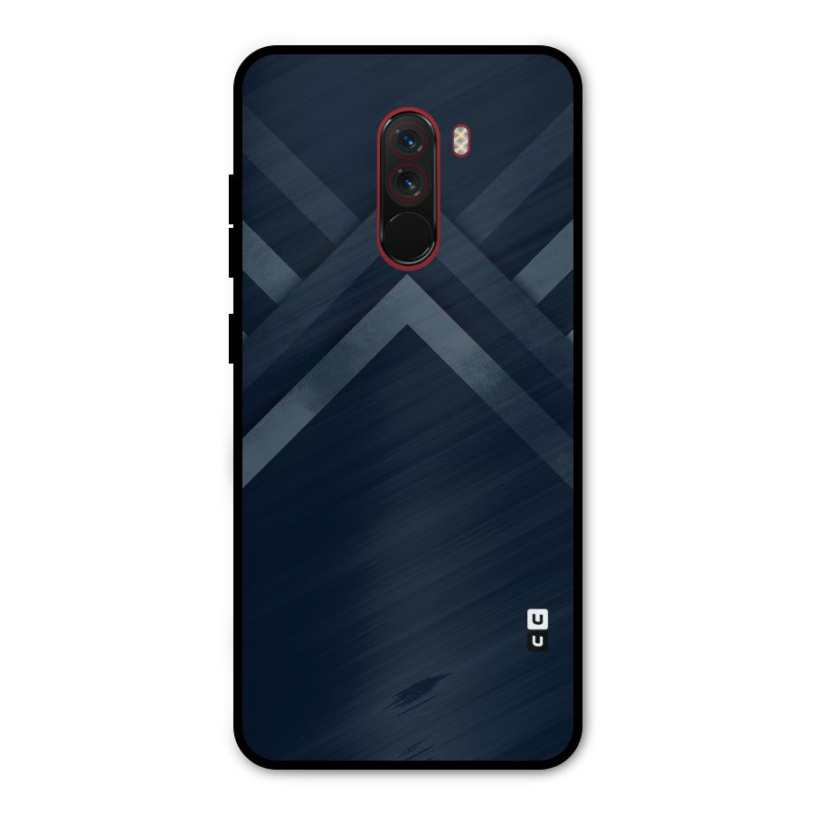 Navy Blue Arrow Metal Back Case for Poco F1