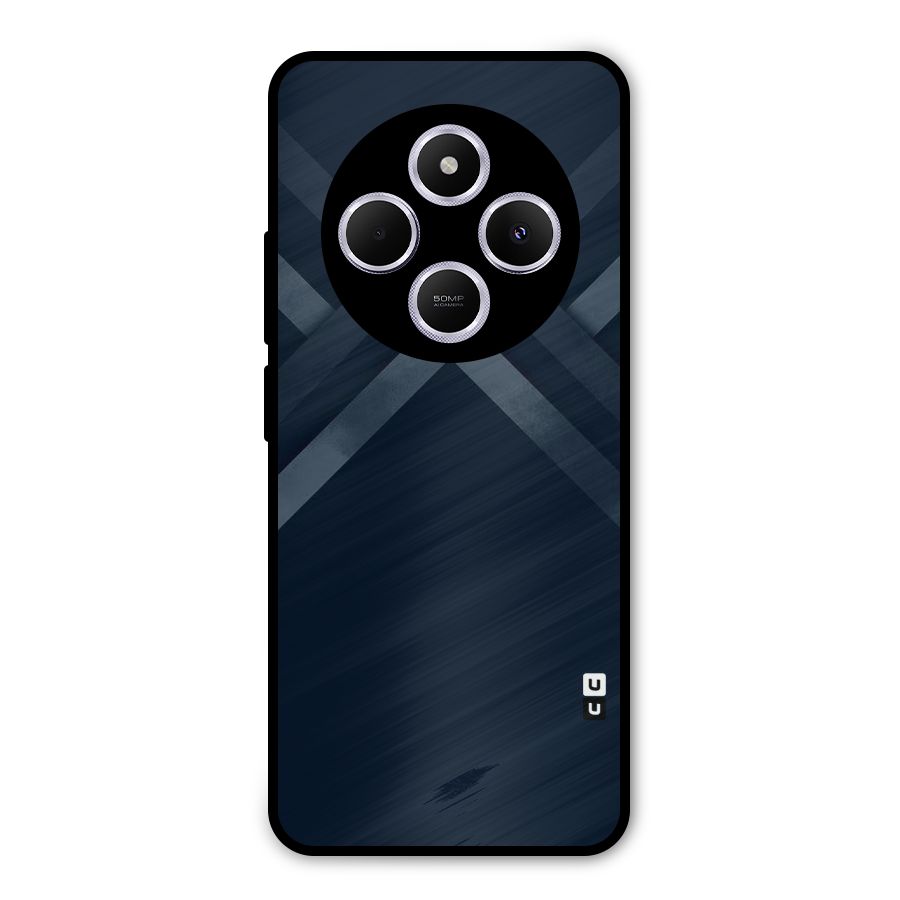 Navy Blue Arrow Metal Back Case for Poco M7