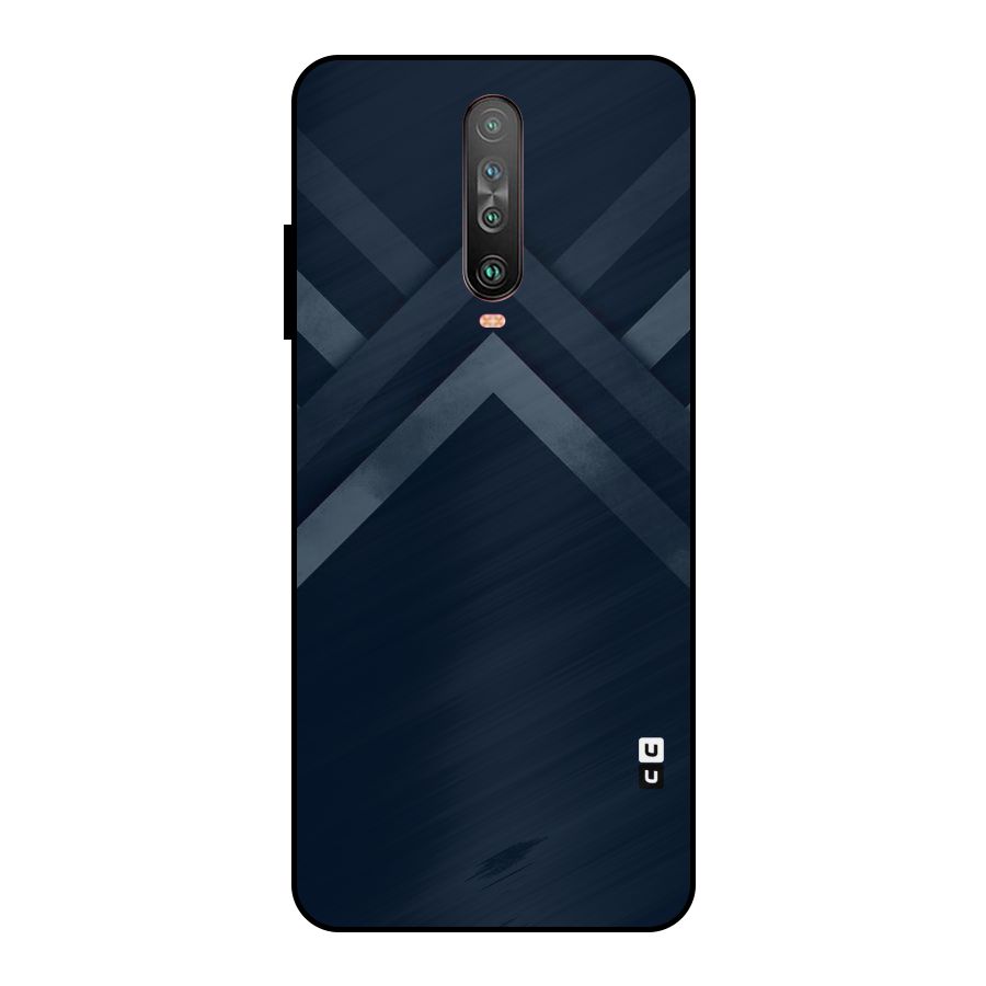Navy Blue Arrow Metal Back Case for Poco X2