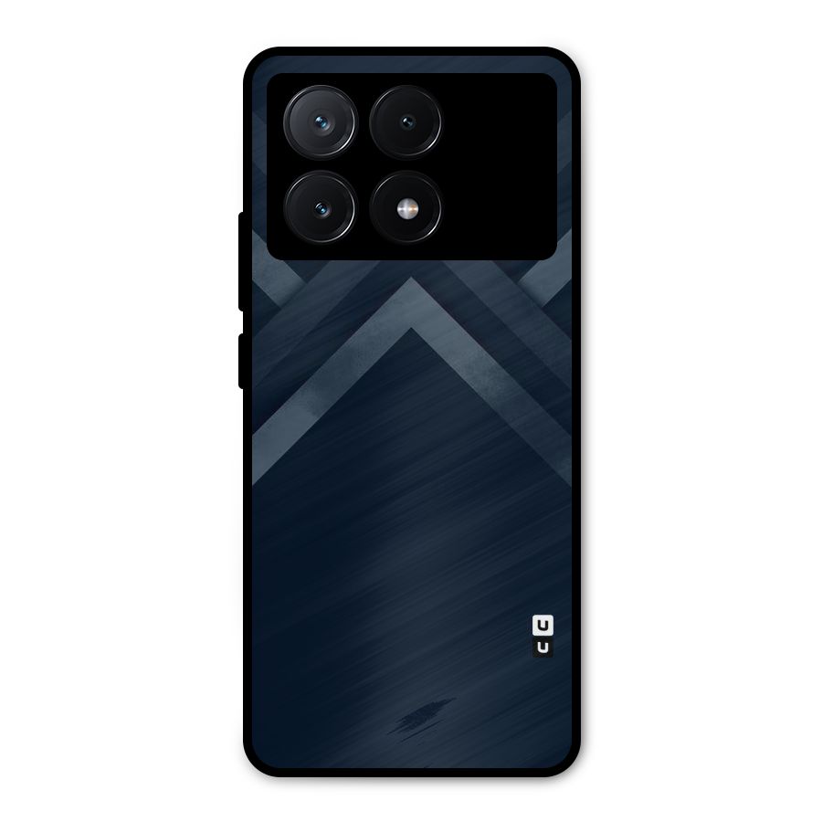 Navy Blue Arrow Metal Back Case for Poco X6 Pro