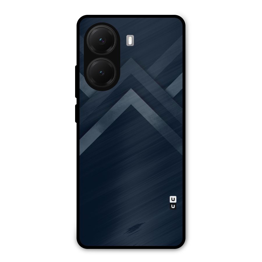 Navy Blue Arrow Metal Back Case for Poco X7 Pro