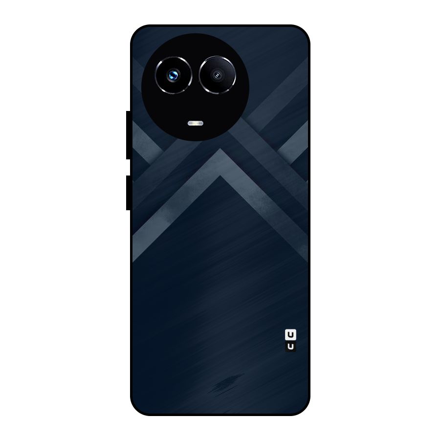 Navy Blue Arrow Metal Back Case for Realme 11X