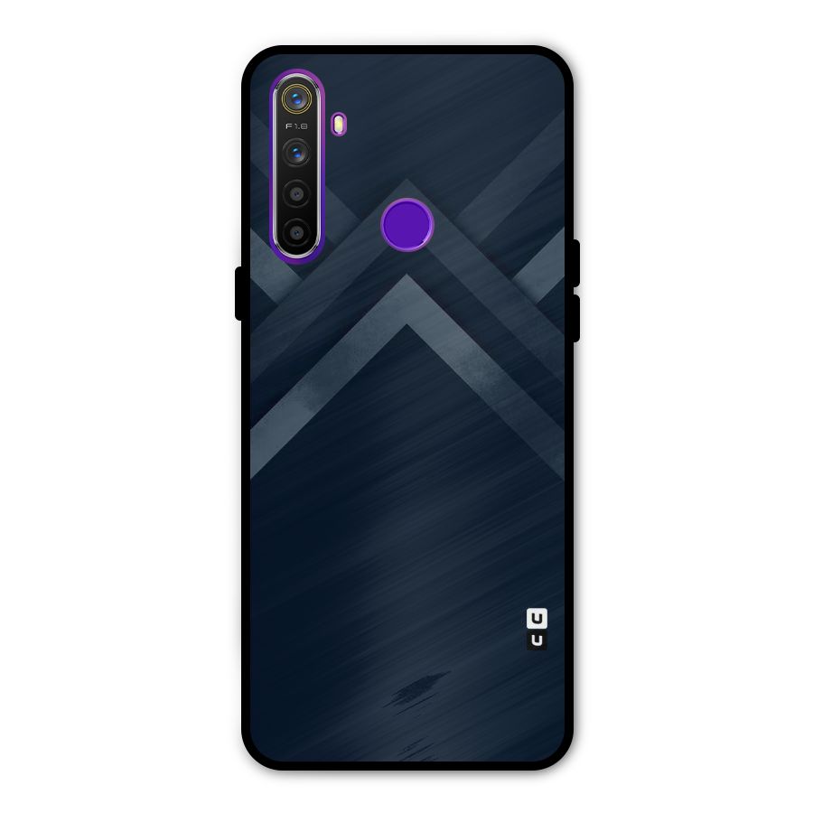 Navy Blue Arrow Metal Back Case for Realme 5